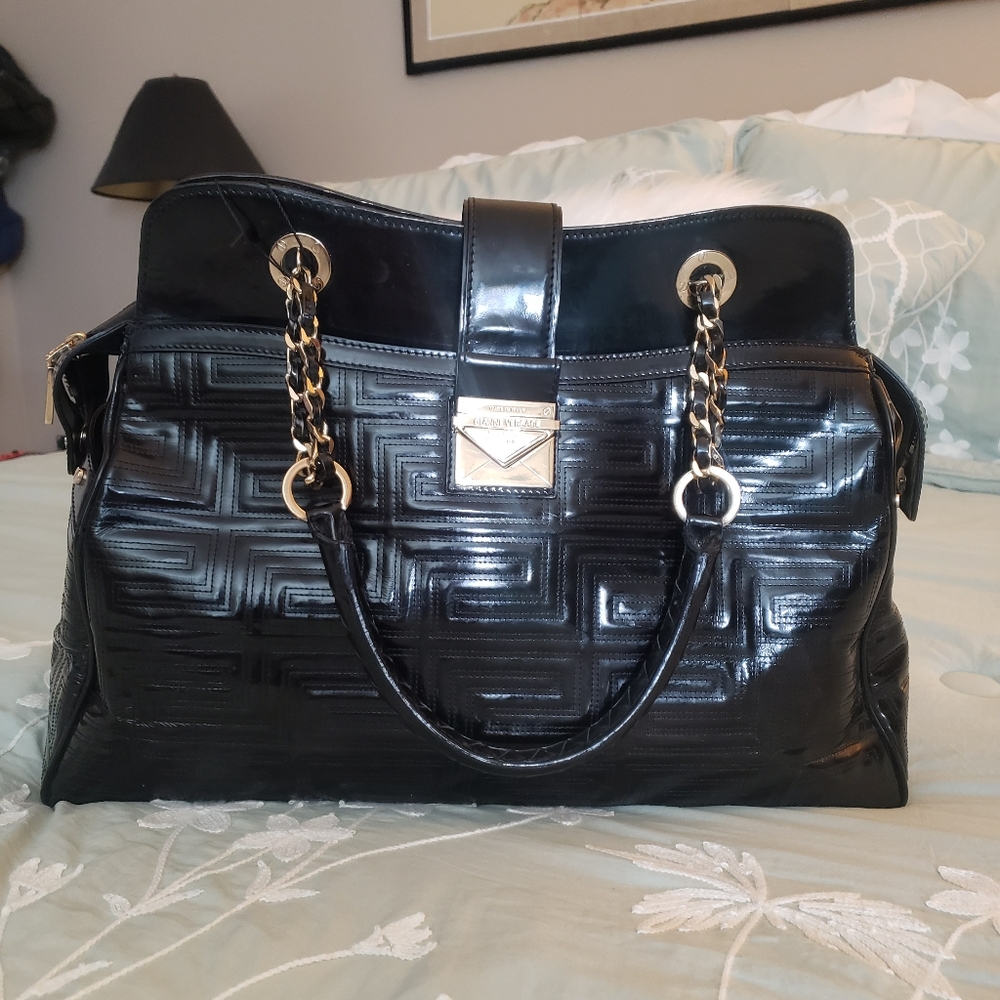 GIANNI VERSACE COUTURE Patent Leather Shoulder  Bag